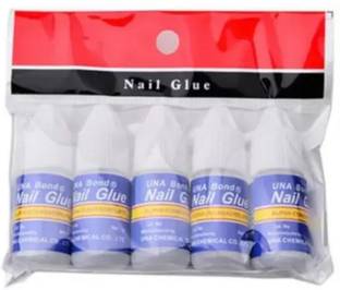 MH collection 5Pcs Nail Glue For Artificial Nail Waterproof Nail Adhesive Bottle Acrylic nails Professional Nail Art Gum Fake Nails Extension (white)
