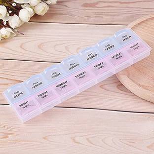 DEBIK 14 DAYS (2 TIMES A DAY FOR 7 DAYS) Weekly pill Case Medicine Tablet Dispenser Organizer Pill Box Pill Box