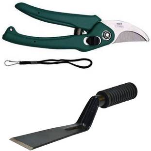 Ravel Professional Pruning Shear Cutter + 2 inch khurpa for All Purpose Garden Use Garden Tool Kit