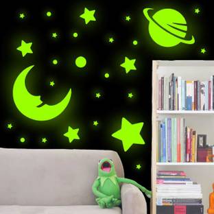Ashamohar 29 cm Glow in The Dark Stars for Ceiling or Wall Stickers Glowing Star Moon Planet Round Dot Stickers Room Decor Kit Galaxy Glow Star Set and Solar System Radium for Kids Bedroom Decoration Glow in the Dark Sticker
