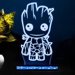 StarLaser Baby Groot 3D LED lamp 16 Color Changing Light with Remote Control Decor Table Light Gift for Kids (Wooden Base) Table Lamp