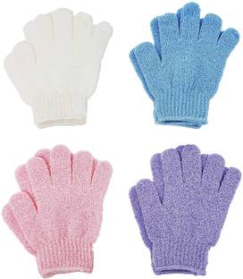 Yutiriti Set Of 4 Pair Bath Gloves Spa Massage Body Scrubber Cleaner