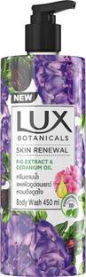 LUX Botanicals Skin Renewal Natural Body Wash | Geranium Oil & Fig Extract 450ml
