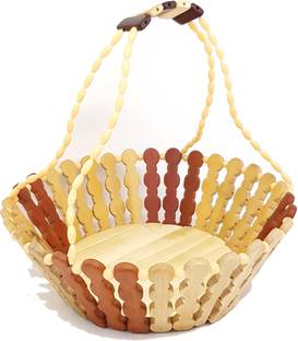 DESI KARIGAR Wood Fruit & Vegetable Basket