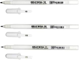 SAKURA Gelly Roll White, Assorted Sizes, Fine/Medium/Bold Gel Pen