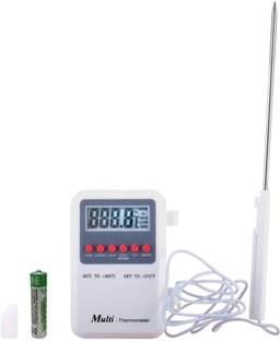 uptodatetools Digital LCD Meat Thermometer Instant Read with Stainless Probe for Cooking, BBQ Temp Gauge with High and Low Temperature Alarm for Barbecue Food Oil Milk Kitchen Instant Read Thermocouple Kitchen Thermometer