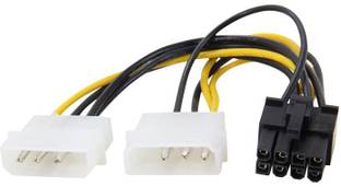 LipiWorld  TV-out Cable 8 Pin PCI Express to Dual 4 Pin Molex LP4 Graphics Card Power Cable, 2 x Molex 4 Pin to 8-Pin PCI Express Video Card Pci-e ATX PSU Power Converter Cable (Dual 4Pin to 8Pin Pack-1)