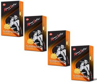 Kamasutra BUTTERSCOTCH FLAVOUR MEN DOTTED CONDOM PACK OF 4 (10*4 ) Condom