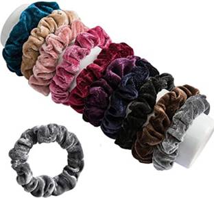Grazy best stylish velvet rubber band for all girls and woman's pk of 10 Rubber Band