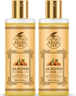 Khadi Ark Almond Oil (Badam ka Tail) enriched with 10X Vitamin E Oil ( 100 ML Each)