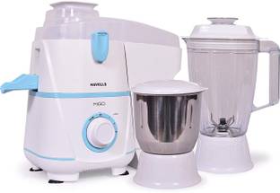HAVELLS RIGO 500W Juicer Mixer Grinder 2 JAR (White & Light blue))