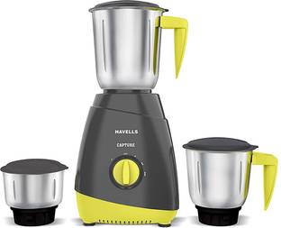 HAVELLS Capture 500 W Mixer Grinder (3 Jars, Grey and Green)