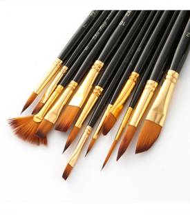 Design connection Professional Artist Paint Brush Set of 12 Pcs Painting Brushes Kit for Kids, Adults Fabulous for Canvas, Watercolor & Fabric
