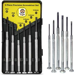 GSK Cut 6PCS Mini Precision Screwdriver Set, with 6 Different Size Flathead and Phillips Screwdrivers, for Eyeglass, Toys, Watch, Jewelers, Electronic Devices, Game Controllers, DIY Projects Precision Screwdriver Set