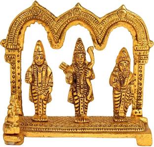 SP Handicrafts Ram Darbar Murti with Ram Lakshman Sita and Hanuman for Home Temple |Metal Ram Darbar Statue Set for Home Temple Lord Ram Laxman Sita with Hanuman Religious Idol Murti Decorative Showpiece  -  12 cm