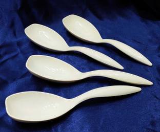 Creative Hub Long Handled Serving Spoon Pure White Melamine Tableware Melamine Serving Spoon Set