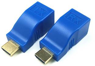 IC PLUS HDMI Extender, Adaptermvp HDMI to RJ45 Ethernet Network Converter Over by Cat5-e/6 Cable Splitter 1080p up to 30m/98ft Repeater for HDTV HDPC PS4 STB Blue HDMI Extender by Ethernet LAN Cable, HDMI to RJ45 Network Cable Extender HD Converter Adapter Repeater Over Cat 5e/6 Support 1080p up to 30m Transmission Distance HDMI Connector