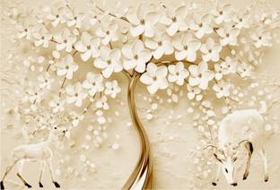 DECOR INDIA SOLUTION Floral & Botanical Multicolor Wallpaper