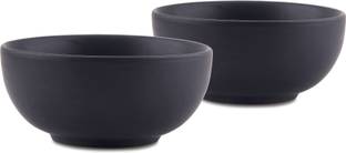 Homesake Ceramic Soup Bowl Matt Black Ceramic Bowl, Set of 2, Snacks Serving Small Bowl