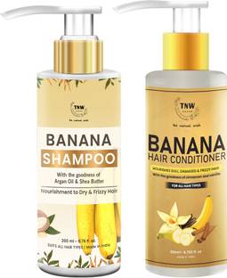 TNW - The Natural Wash Banana Shampoo and Banana Conditioner for Soft and Frizz-Free Hair | Chemical-Free Haircare Products | Best Haircare Products with Natural Ingredients(200ml)