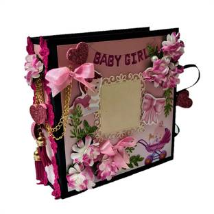 lavy's creations Baby Girl Scrapbook-12 Month Album-Handmade Scrapbook Album