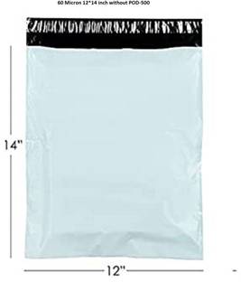 JFLEXY Without Document Pouch 12x14 inch Plain Tamper Proof Courier Bag 60 Micron without POD 500