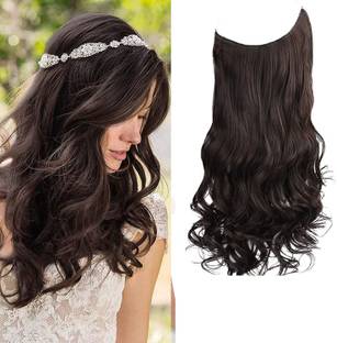 MoonEyes Imported Quality 5 Clip  Extensions For Women Curly  24 Inch 120 gram (Brown) in 2021 Updated Model Hair Extension