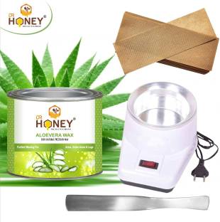 DR.HONEY aloe Vera wax 601.72 gram strips and sticks and wax heater soft wax waxing For under arms & legs and full body hair removal all skin type for man| woman| girls| boys 100% natural wax Slowing down of hair re-growth soft wax 100% natural soft wax Wax