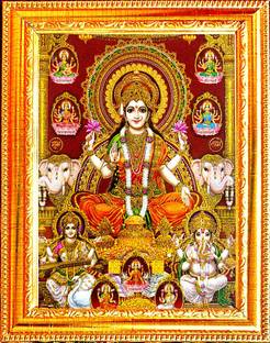 सुनीनो अष्टा लक्ष्मी गणेश फोटो फ्रेम | गॉड फोटो फ्रेम | फॉर दिवाली पूजा रिलीजियस फ्रेम