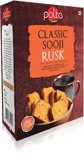 Polka Classic Sooji Rusk I Pack Of 2 X 200 Gm = 400 Gm I Rusk with Suji, Elaichi & Saunf I High Fibre Toast I Best Quality Pantry Items I Handcrafted Bakery Items I Snacks In Fresh I Snacks Combo I SUJI RUSK SUJI RUSK flavored Sooji Rusk
