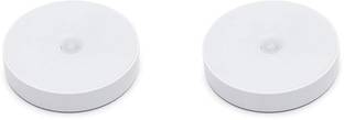SHIVMEDICOS Motion Sensor Light Battery Operated Indoor/Outdoor LED Ceiling Lights for Hallway Laundry Stairs Garage Bathroom White Photocell Sensor ON/Off Upgrade Pack Of 2 Night Lamp