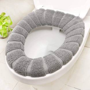 DEVCHHAYA ENTERPRISE Washable Soft Warmer Toilet Seat Cover | Toilet Seat Cushion Mat | Toilet Seat Lid Cover Pads | Western Toilet Lid Cover | Toilet Cover | Toilet Lid Cover | Random Color Mat Toilet Cleaner