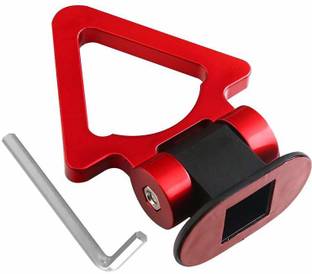 Auto MT Car Tow Hook Universal Decorative V Shape Racing Style Trailer Hook Sticker for Car Bumper (ONLY Decoration) (RED) 12 m Towing Cable