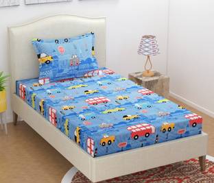 Dahlia 200 TC Polycotton Single Printed Fitted (Elastic) Bedsheet