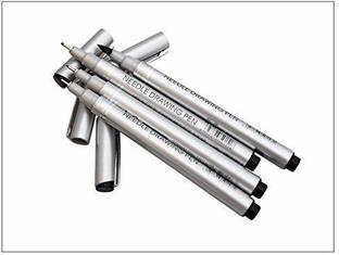 Levin 4Pc Multipurpose Waterproof Black Micron Needle Tip Fine Line Border Drawing Point Pen for Signature Design Sketch Mandela Art Cartoons Doodles