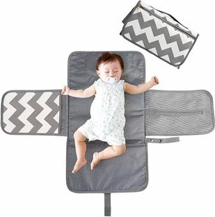 HASTHIP Baby Changing Mat, Changing Pad with Head Cushion & Organizer Pockets Diaper Changing Mat