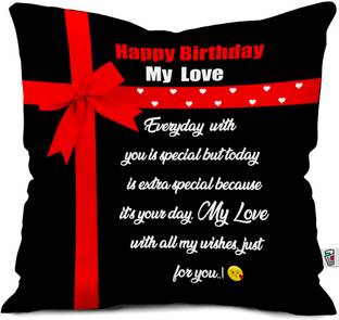 Paperholic Creations Birthday Gift Microfibre Quotes Cushion Pack of 1