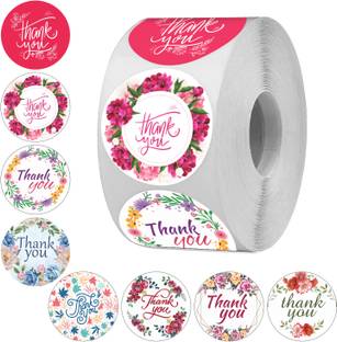 CLICKEDIN 3.81 cm Thank You Stickers Self Adhesive Sticker