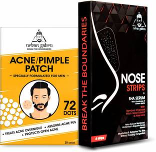 urbangabru Face Care Combo Kit - Acne Pimple Patch (72 dots) + Nose Strips (4 strips)