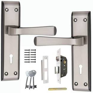 BUCKLER Iron-Brass Black-Silver 7 Inch Wonder Mortise Handle Set with 65MM KY Double Turn Lock