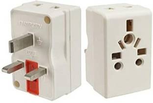 wroughton Multi-Plug UK Type-D (India) to Type-G (UK, UAE, Singapore) Travel Conversion Plug with Universal Slots - 13 Amp with Fuse (Pack of 2) Three Pin Plug