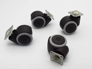 greengrow BALL CASTER_NP-90,( Finish:- Black /White), (Set of 4 pcs) Appliance Furniture Caster