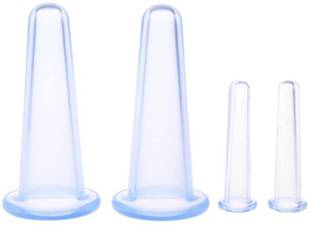 Vinayakart 4 Pcs Silicone Vacuum Cupping Cups Acupressure Massage 4 Pcs in 1 set