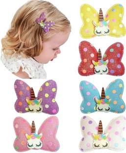 Krenoz Hair Bows Alligator Clips Sparkly Sequin Glitter Bows Alligator Clips Non-slip Hair Clips Hair Barrettes Hair Accessories Bows (unicorn pins ) Hair Pin