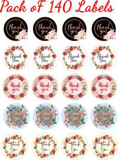 D2C Floral Print Round Label Thank You Sticker/Labels Decorative Sealing Stickers Self-adhesive Paper Label