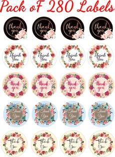 D2C Floral Print Round Label Thank You Sticker/Labels Decorative Sealing Stickers Self-adhesive Paper Label