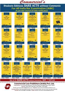Commercial's AIBE Combo Pack : Students Editions Bare ACT Without Comments As Per Bar Council Of India Notification - Set Of 21 Books : 2021/edition
