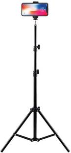 Kankali .9" feet (200cm) strong Metal mobile phone tripod/camera stand,beauty ring fill light stand, photography umbrella ,selfie video recording [2.1 meters tripod] with mobile holder clip Tripod Tripod