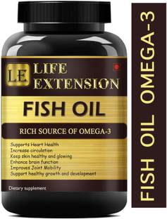 Life Extension Fish Oil 1000mg supplements, Supports Heart, Brain, Joints & Skin