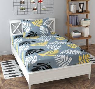 THE GRACE 210 TC Polycotton Single Printed Flat Bedsheet